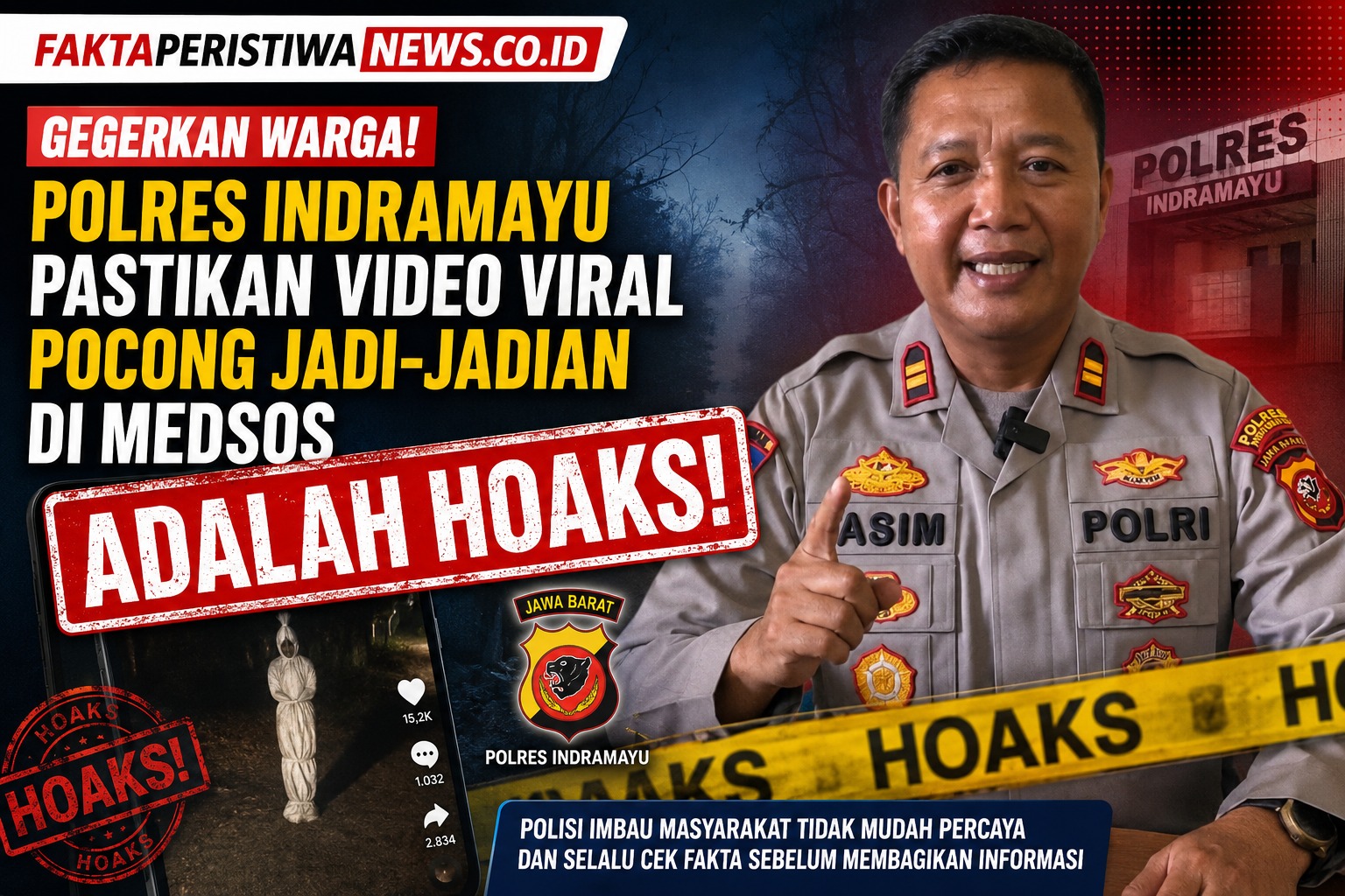 Gegerkan Warga! Polres Indramayu Pastikan Video Viral Pocong Jadi-jadian di Medsos Adalah Hoaks!