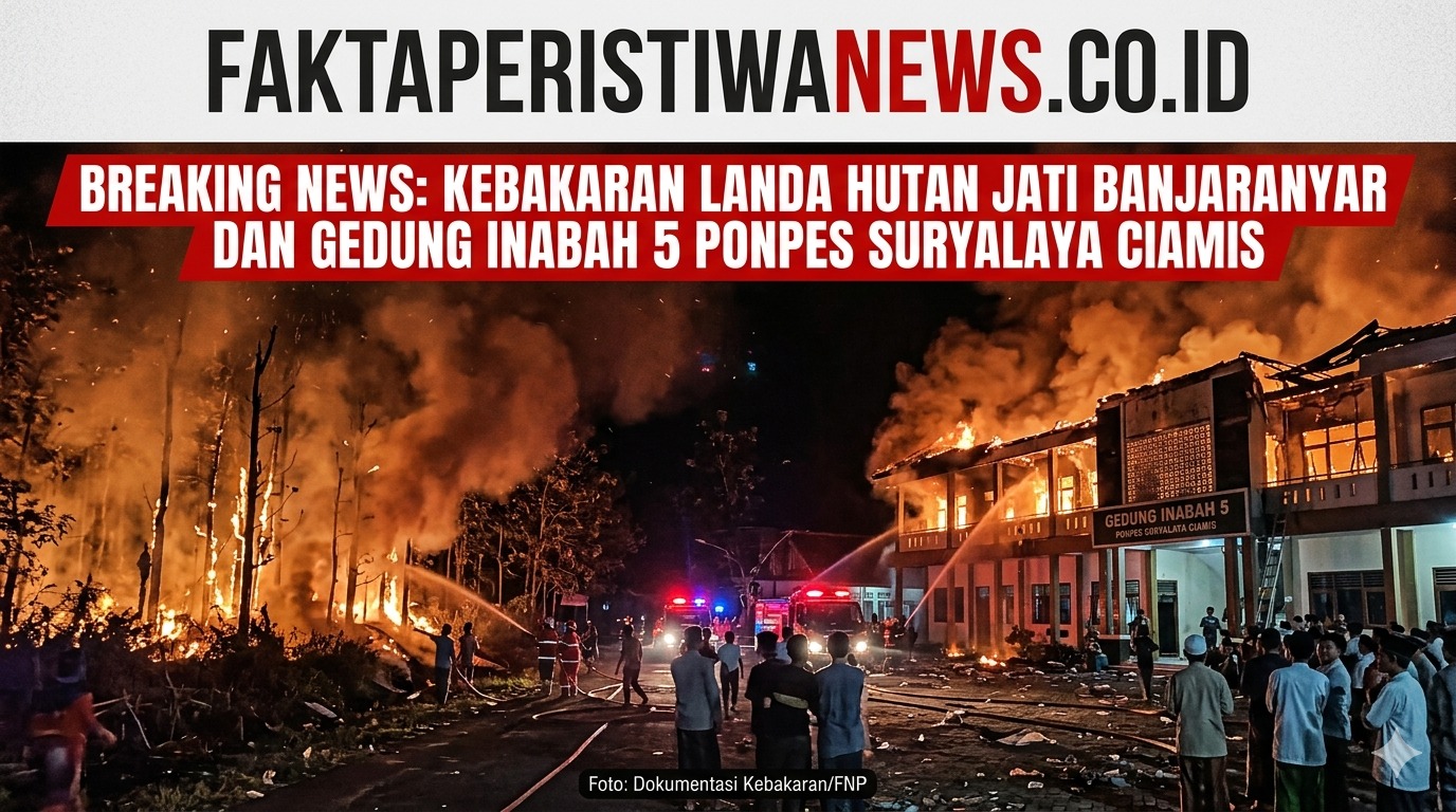 Kebakaran Landa Hutan Jati Banjaranyar dan Gedung Inabah 5 Ponpes Suryalaya Ciamis