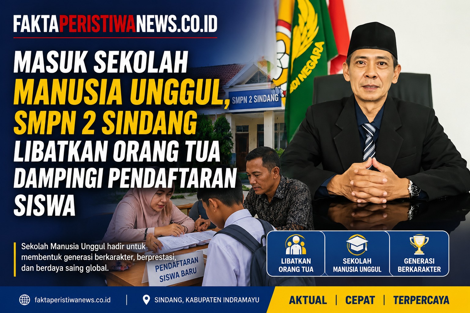 Masuk Sekolah Manusia Unggul, SMPN 2 Sindang Libatkan Orang Tua Dampingi Pendaftaran Siswa