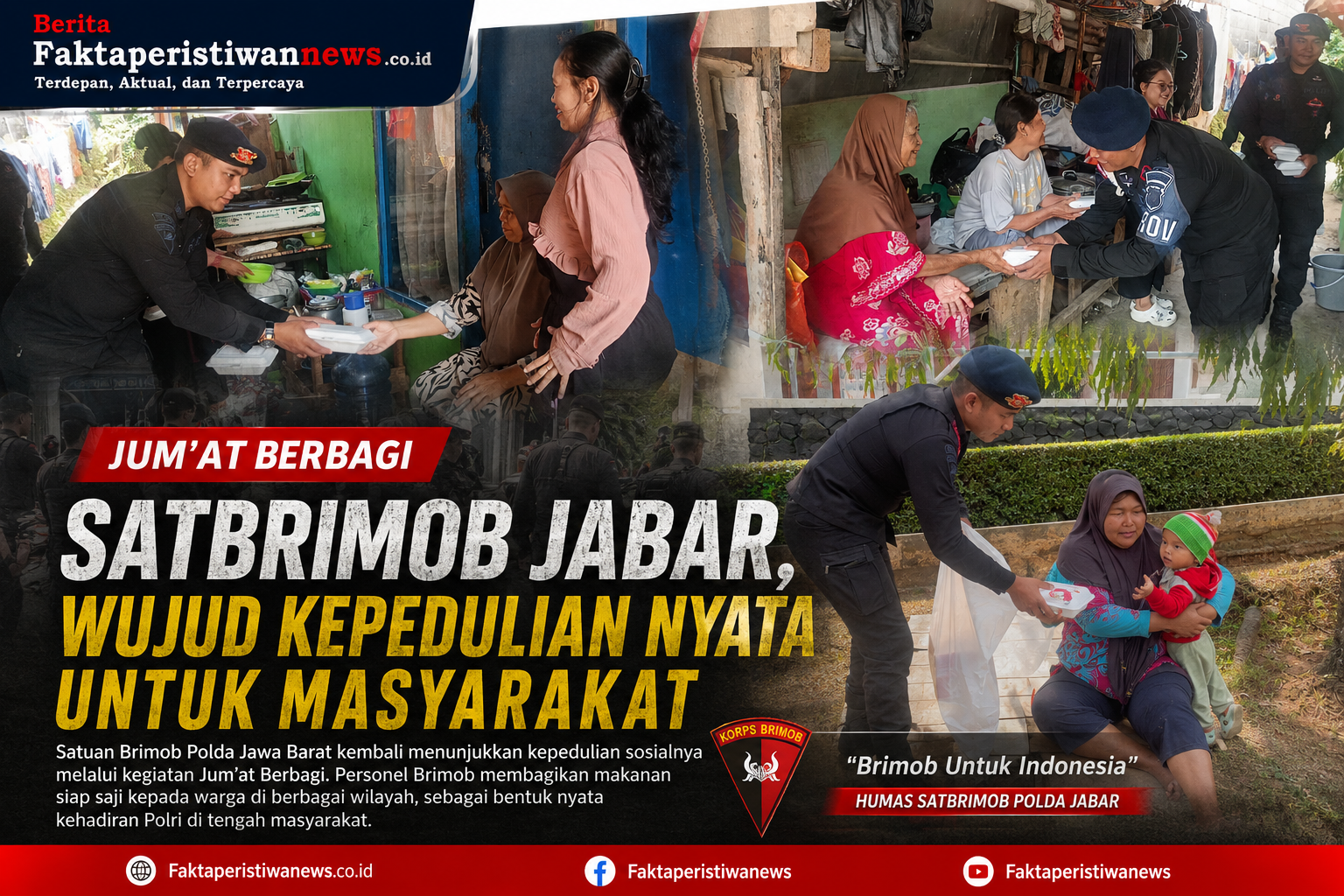 Jumat Berbagi Satbrimob Jabar, Wujud Kepedulian Nyata untuk Masyarakat