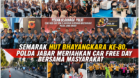 Semarak HUT Bhayangkara ke-80, Polda Jabar Meriahkan Car Free Day Bersama Masyarakat