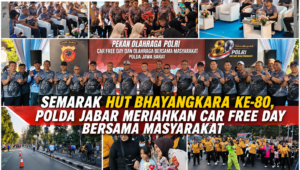 Semarak HUT Bhayangkara ke-80, Polda Jabar Meriahkan Car Free Day Bersama Masyarakat
