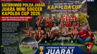 Satbrimob Polda Jabar Juara Mini Soccer Kapolda Cup 2026, Wujud Soliditas Menyambut Hari Bhayangkara ke-80
