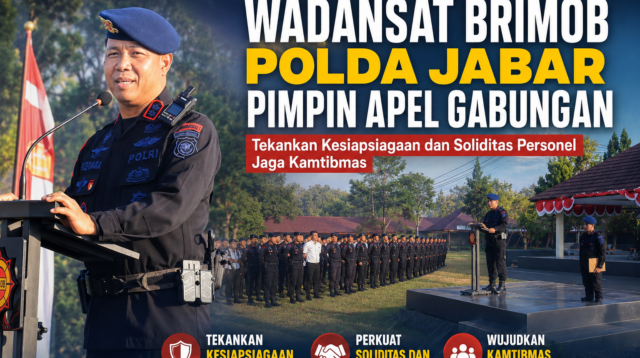 Wadansat Brimob Polda Jabar Pimpin Apel Gabungan : Tekankan Kesiapsiagaan