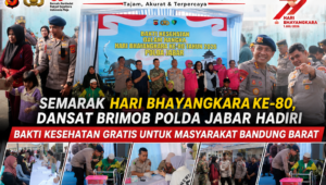 Semarak Hari Bhayangkara ke-80, Dansat Brimob Polda Jabar Hadiri Bakti Kesehatan Gratis untuk Masyarakat Bandung Barat