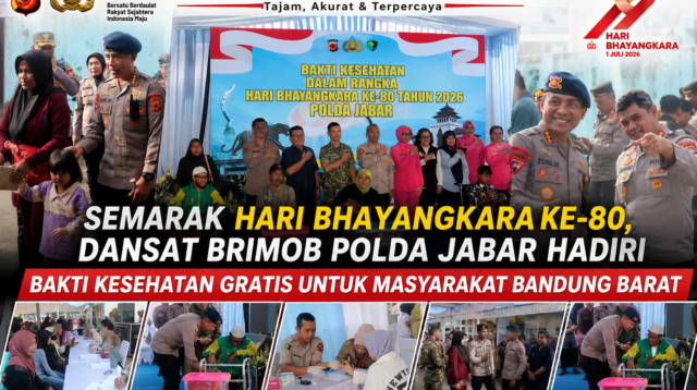 Semarak Hari Bhayangkara ke-80, Dansat Brimob Polda Jabar Hadiri Bakti Kesehatan Gratis untuk Masyarakat Bandung Barat