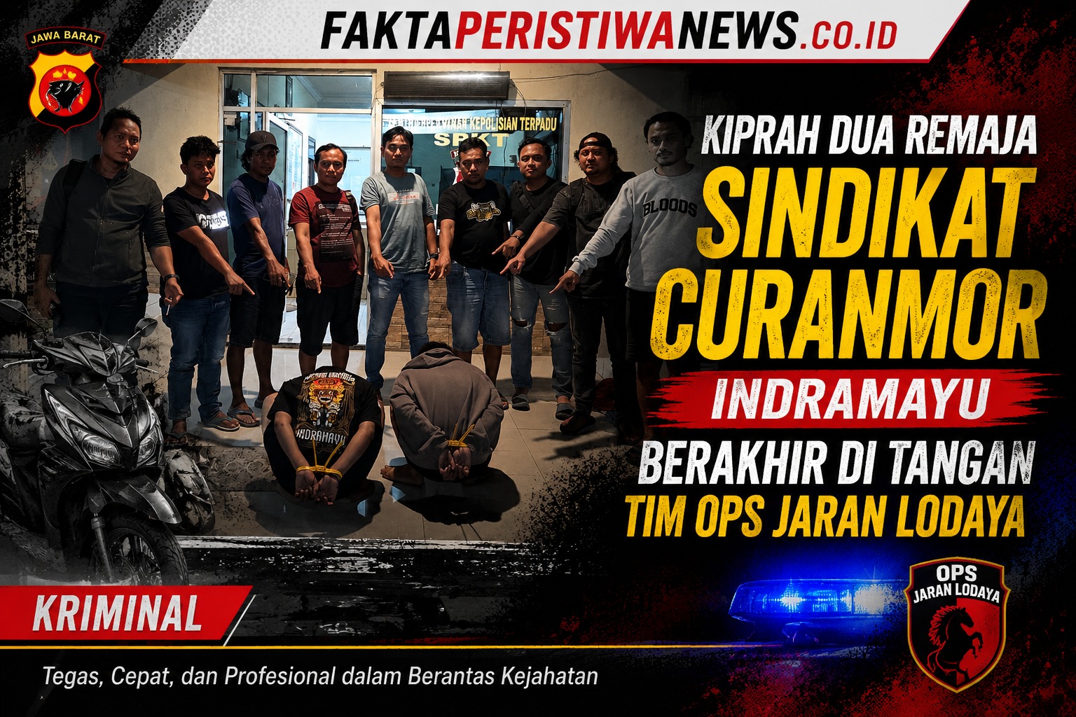 Kiprah Dua Remaja Sindikat Curanmor Indramayu Berakhir di Tangan Tim Ops Jaran Lodaya