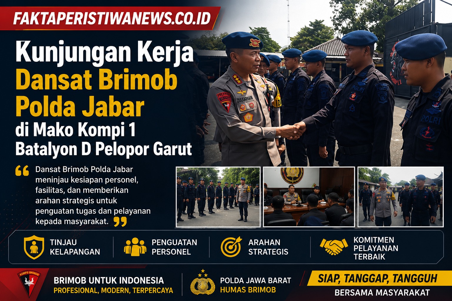 Kunjungan Kerja Dansat Brimob Polda Jabar di Mako Kompi 1 Batalyon D Pelopor Garut