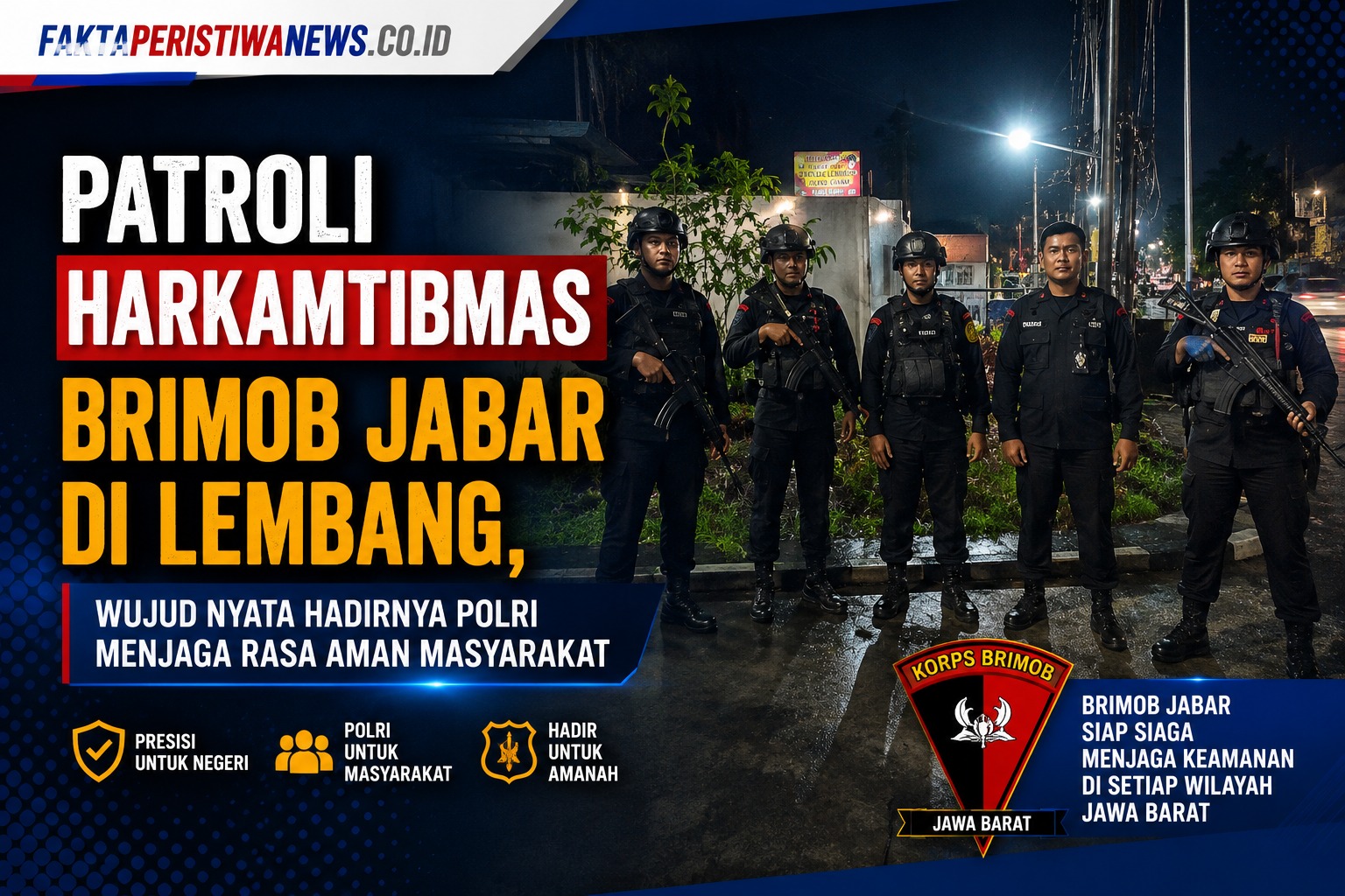 Patroli Harkamtibmas Brimob Jabar di Lembang, Wujud Nyata Hadirnya Polri Menjaga Rasa Aman Masyarakat