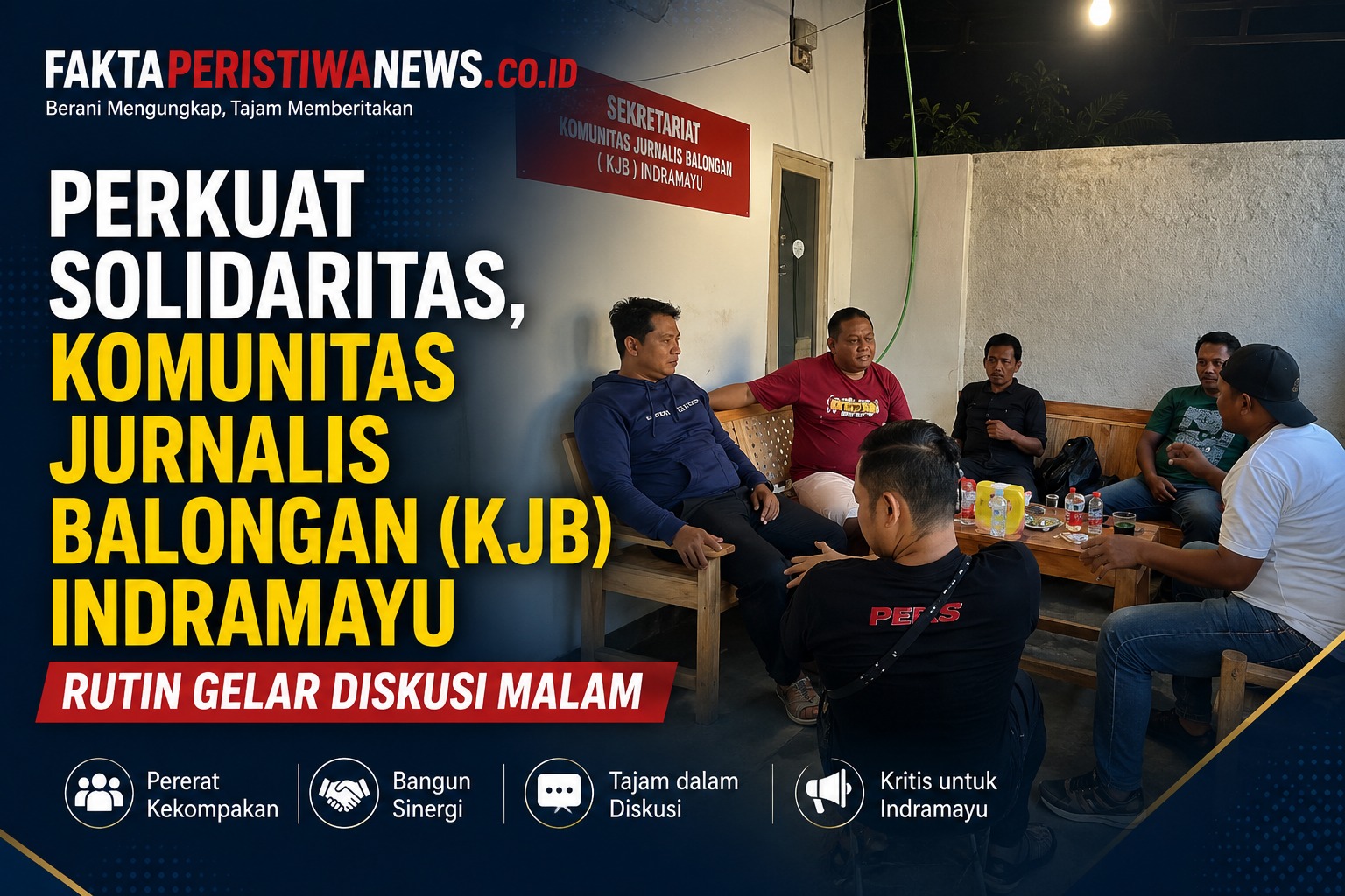 Perkuat Solidaritas, Komunitas Jurnalis Balongan (KJB) Indramayu Rutin Gelar Diskusi Malam