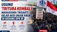 Usung 'Tritura Kembali', Mahasiswa Trisakti Gelar Aksi Unjuk Rasa di Gedung DPR RI