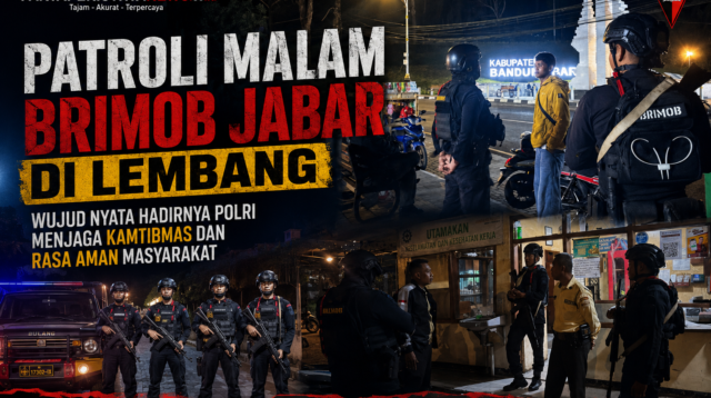 Patroli Malam Brimob Jabar di Lembang, Wujud Nyata Hadirnya Polri Menjaga Kamtibmas dan Rasa Aman Masyarakat