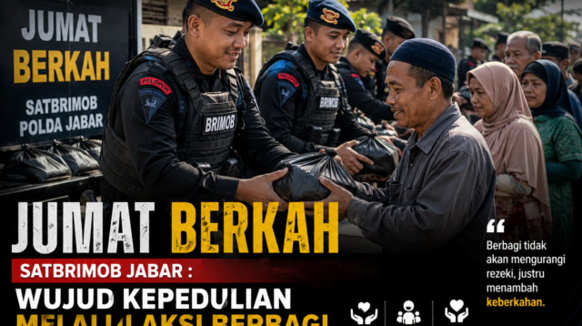 Jumat Berkah Satbrimob Jabar : Wujud Kepedulian Melalui Aksi Berbagi kepada Masyarakat