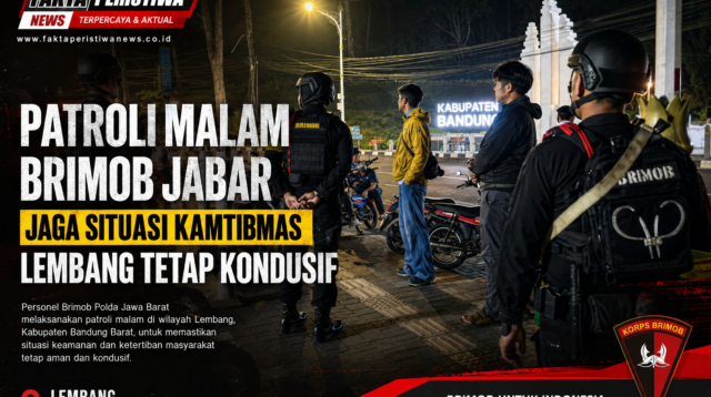 Patroli Malam Brimob Jabar Jaga Situasi Kamtibmas Lembang Tetap Kondusif