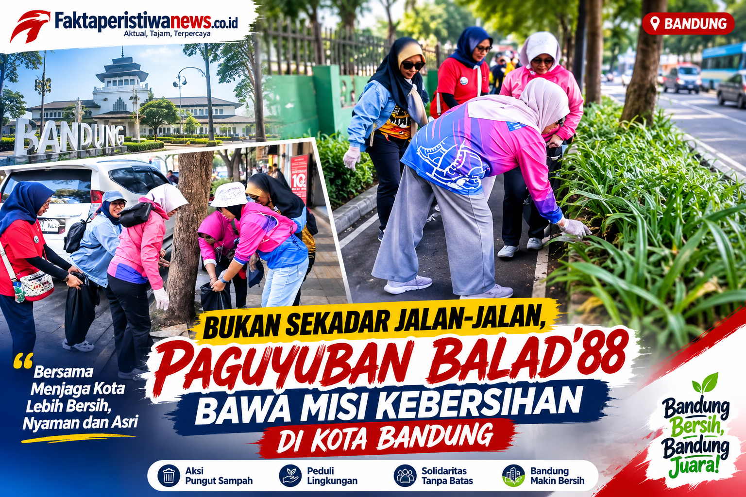 Bukan Sekadar Jalan-Jalan, Paguyuban Balad'88 Bawa Misi Kebersihan di Kota Bandung