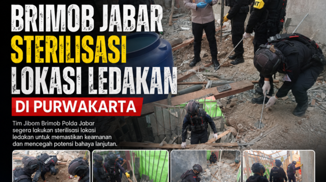 Respons Cepat Brimob Jabar Sterilisasi Lokasi Ledakan di Purwakarta