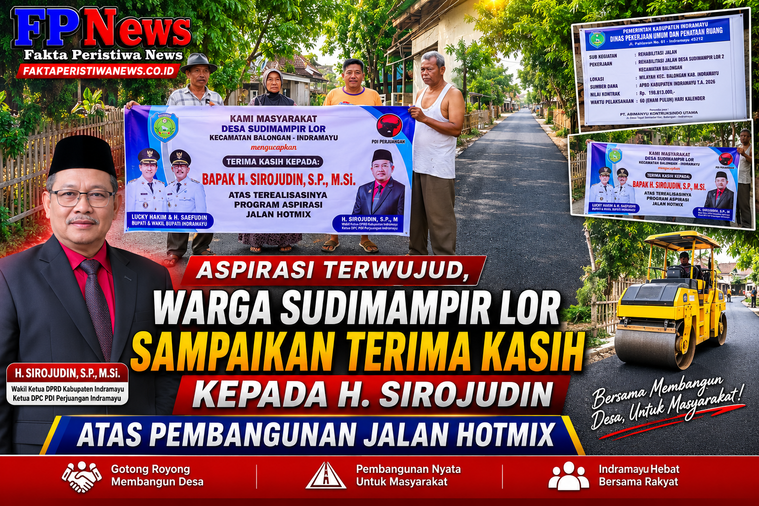 Aspirasi Terwujud, Warga Sudimampir Lor Sampaikan Terima Kasih kepada H. Sirojudin atas Pembangunan Jalan Hotmix