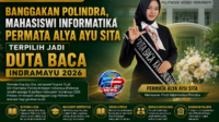 Banggakan Polindra, Mahasiswi Informatika Permata Alya Ayu Sita Terpilih Jadi Duta Baca Indramayu 2026