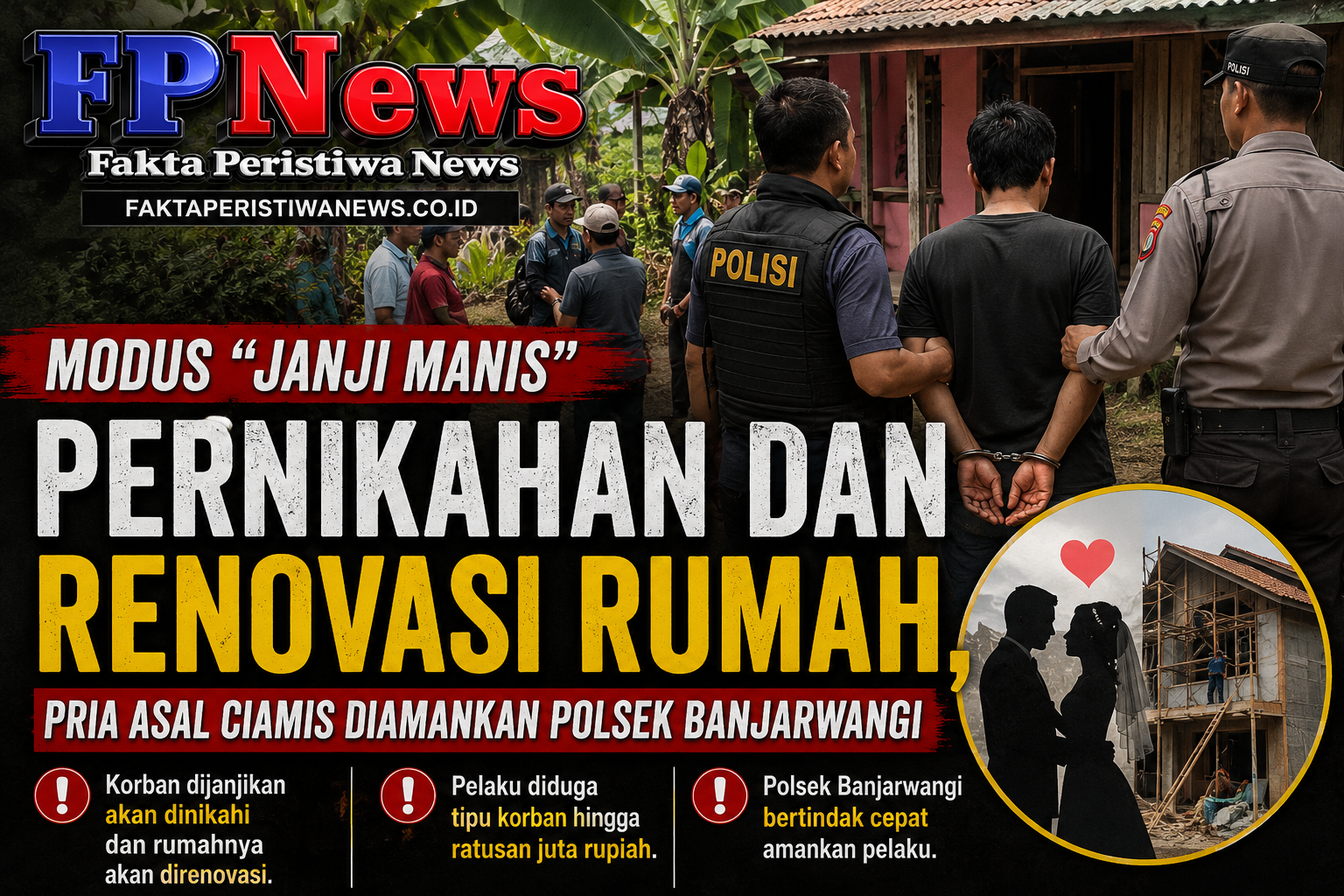 Modus Janji Manis Pernikahan dan Renovasi Rumah, Pria Asal Ciamis Diamankan Polsek Banjarwangi