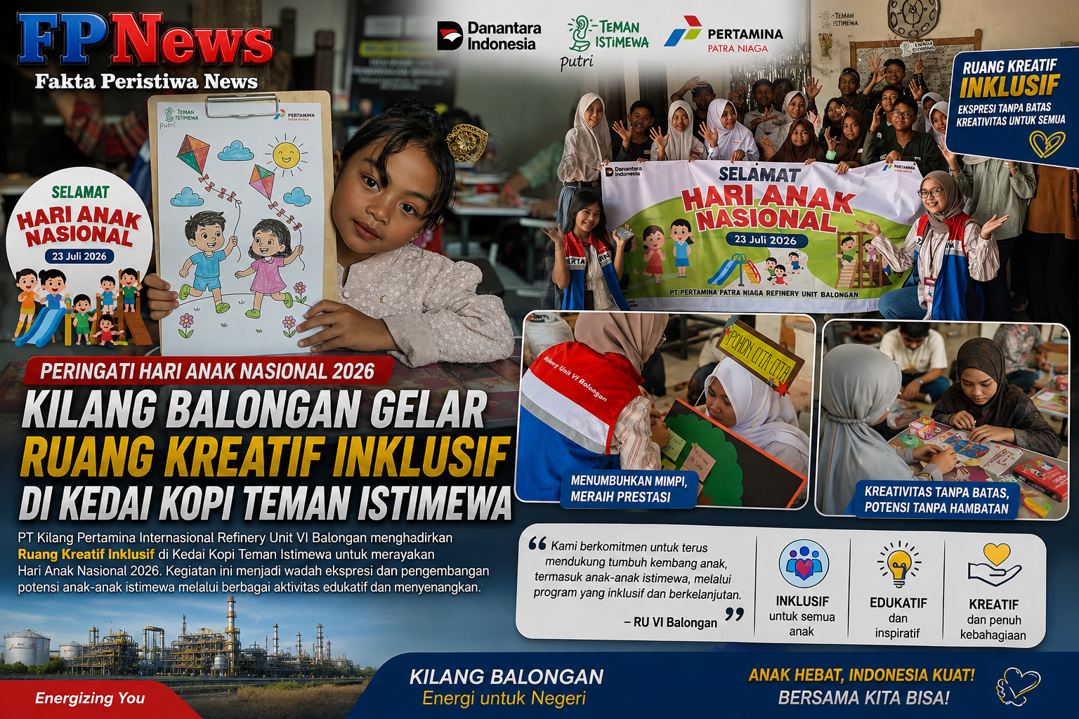 Peringati Hari Anak Nasional 2026, Kilang Balongan Gelar Ruang Kreatif Inklusif di Kedai Kopi Teman Istimewa