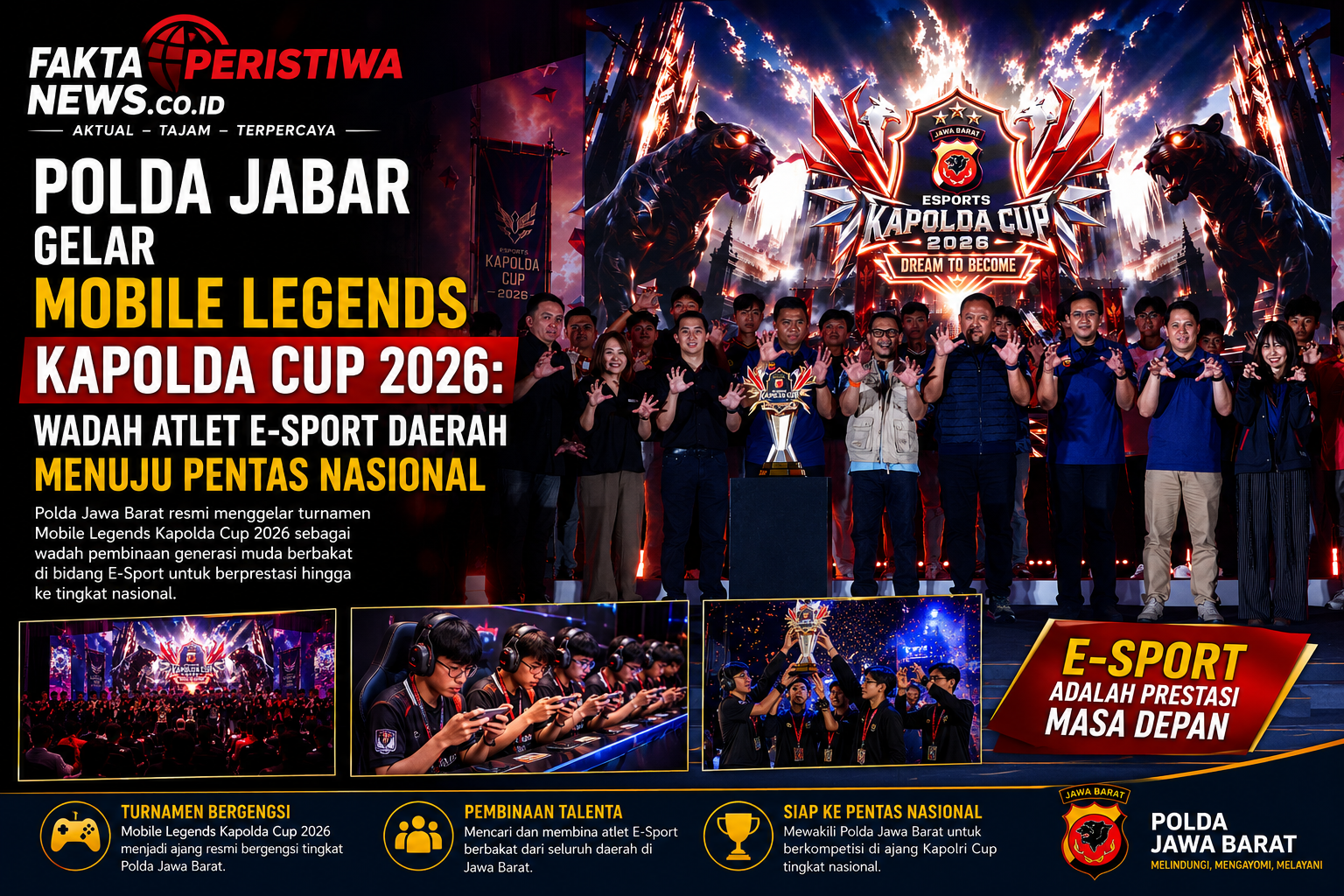 Polda Jabar Gelar Mobile Legends Kapolda Cup 2026 Wadah Atlet E-Sport Daerah Menuju Pentas Nasional