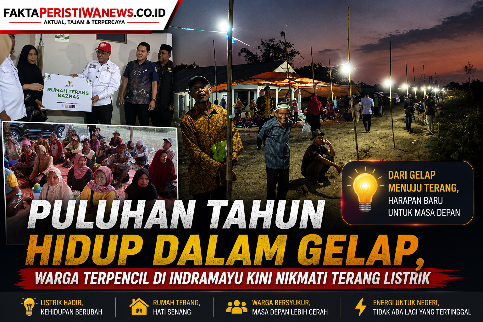 Puluhan Tahun Hidup dalam Gelap, Warga Terpencil di Indramayu Kini Nikmati Terang Listrik