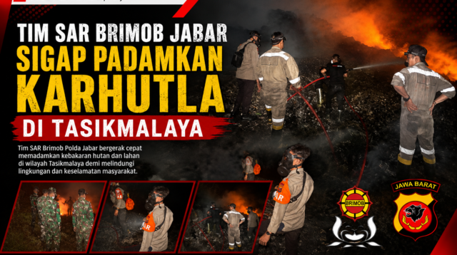 Tim SAR Brimob Jabar Sigap Padamkan Karhutla di Tasikmalaya
