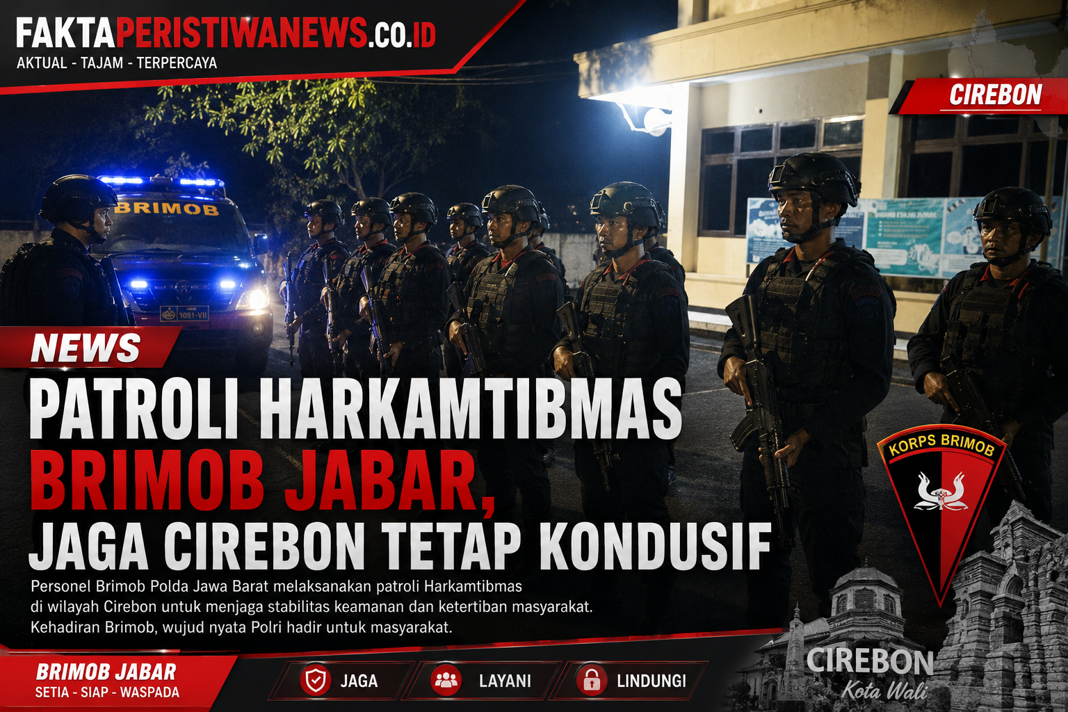 Patroli Harkamtibmas Brimob Jabar, Jaga Cirebon Tetap Kondusif