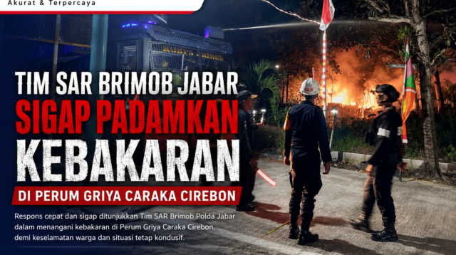 Tim SAR Brimob Jabar Sigap Padamkan Kebakaran di Perum Griya Caraka Cirebon