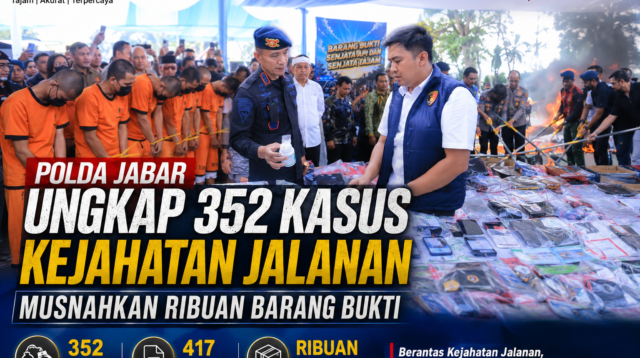 Polda Jabar Ungkap 352 Kasus Kejahatan Jalanan, Musnahkan Ribuan Barang Bukti