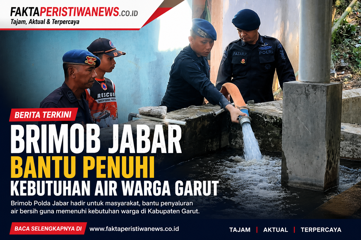 Brimob Jabar Bantu Penuhi Kebutuhan Air Warga Garut