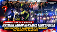 Patroli Skala Besar Brimob Jabar Bersama Forkopimda, Ciptakan Situasi Kamtibmas Tetap Kondusif di Kabupaten Bandung