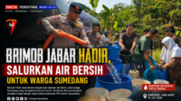 Brimob Jabar Hadir, Salurkan Air Bersih Untuk Warga Sumedang