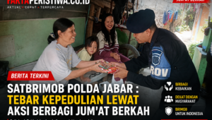 Satbrimob Polda Jabar : Tebar Kepedulian Lewat Aksi Berbagi Jumkah