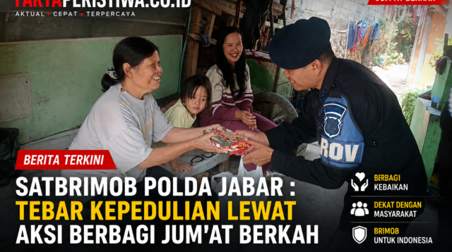 Satbrimob Polda Jabar : Tebar Kepedulian Lewat Aksi Berbagi Jumkah