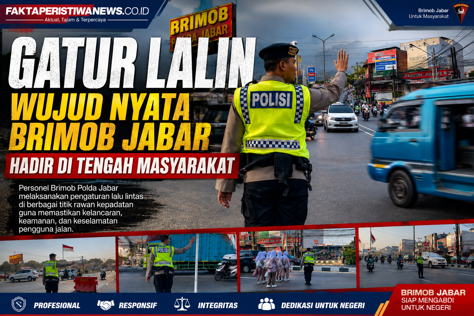 Gatur Lalin, Wujud Nyata Brimob Jabar Hadir di Tengah Masyarakat