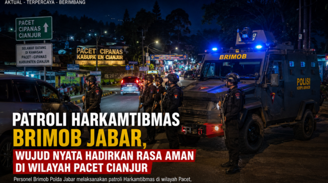 Patroli Harkamtibmas Brimob Jabar, Wujud Nyata Hadirkan Rasa Aman di Wilayah Pacet