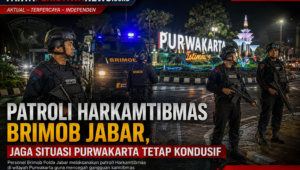 Patroli Harkamtibmas Brimob Jabar, Jaga Situasi Purwakarta Tetap Kondusif