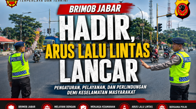 Brimob Jabar Hadir, Arus Lalu Lintas Lancar