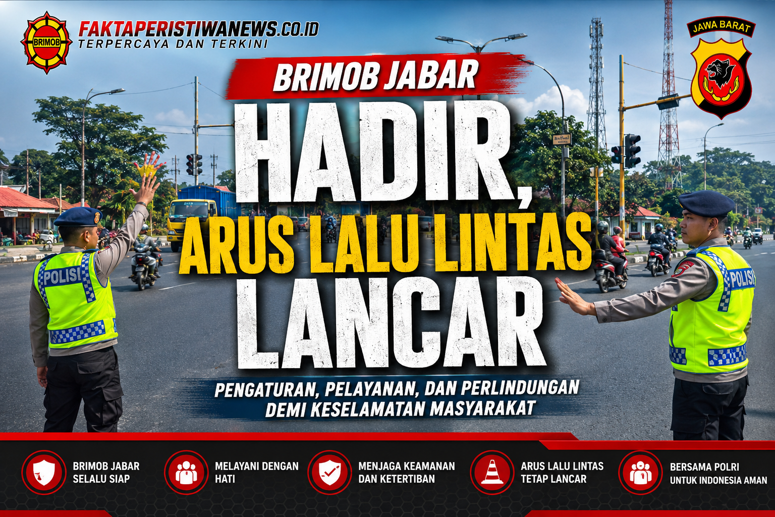 Brimob Jabar Hadir, Arus Lalu Lintas Lancar
