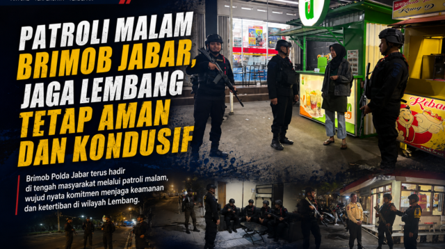 Patroli Malam Brimob Jabar, Jaga Lembang Tetap Aman dan Kondusif