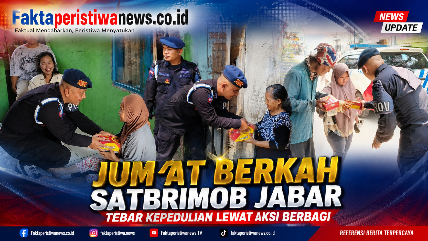 Jumat Berkah Satbrimob Jabar : Tebar Kepedulian Lewat Aksi Berbagi