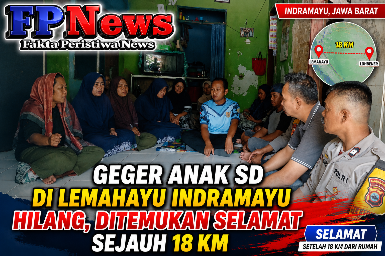 Geger Anak SD di Lemahayu Indramayu Hilang, Ditemukan Selamat Sejauh 18 Km