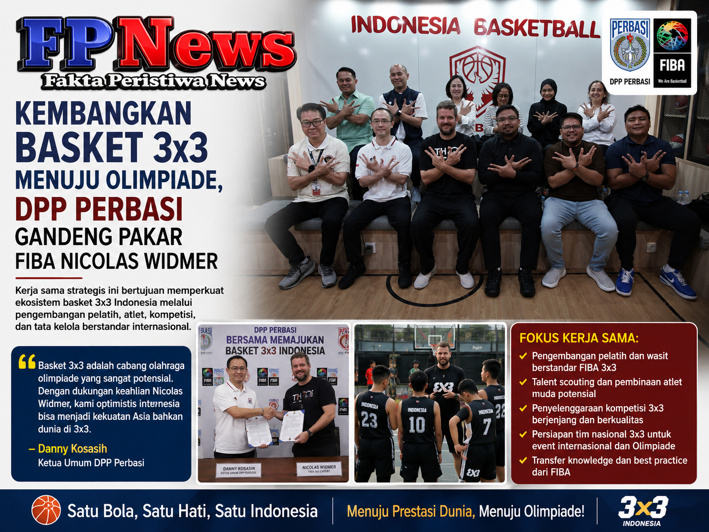 Kembangkan Basket 3x3 Menuju Olimpiade, DPP Perbasi Gandeng Pakar FIBA Nicolas Widmer
