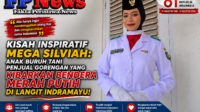 Kisah Inspiratif Mega Silviah Anak Buruh Tani Penjual Gorengan yang Kibarkan Bendera Merah Putih di Langit Indramayu