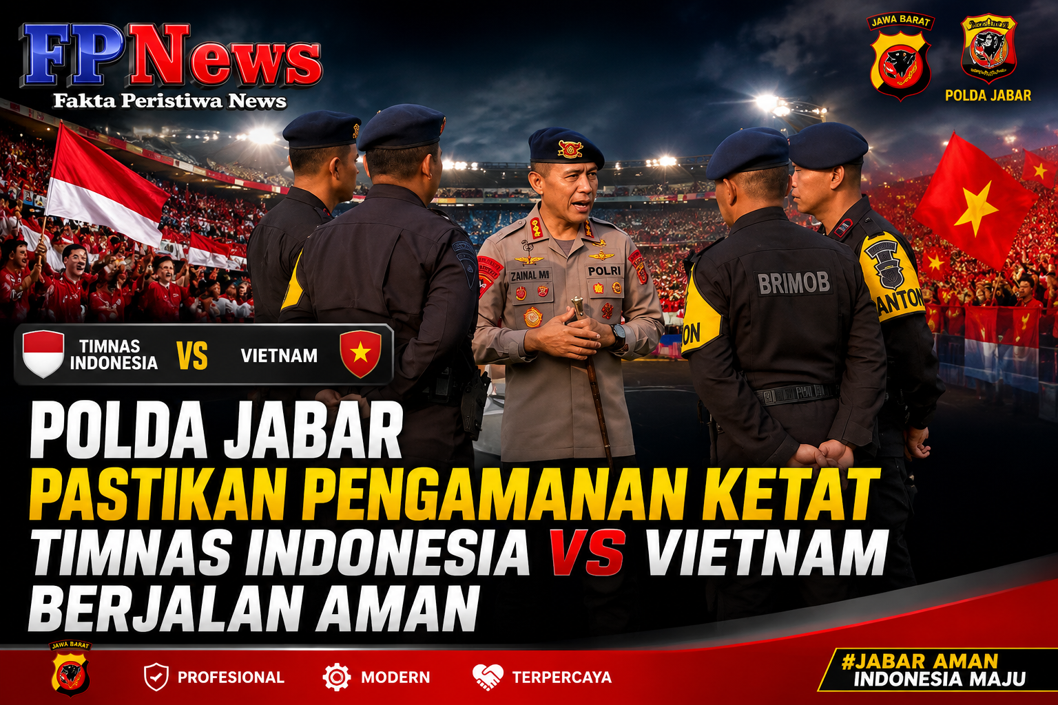 Polda Jabar Pastikan Pengamanan Ketat Timnas Indonesia VS Vietnam Berjalan Aman