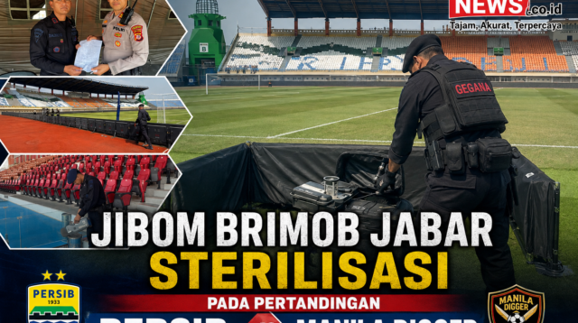 Jibom Brimob Jabar Sterilisasi Pada Pertandingan Persib VS Manila Digger