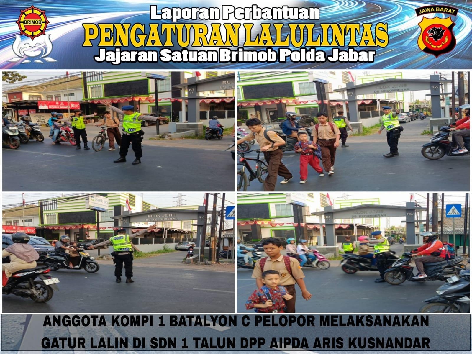 Brimob Jabar Hadir di Jam Sibuk, Bantu Kelancaran Lalu Lintas Cirebon dan Purwakarta
