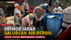 Brimob Jabar Salurkan Air Bersih, Hadir untuk Masyarakat Ciampel