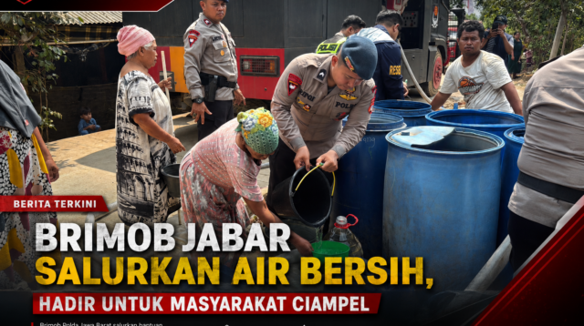 Brimob Jabar Salurkan Air Bersih, Hadir untuk Masyarakat Ciampel